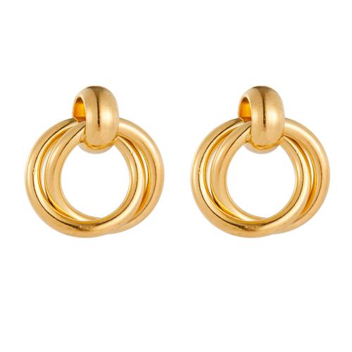 Stainless Steel Stud Earring, 304 Stainless Steel, fashion jewelry & for woman, gold, 15mm 