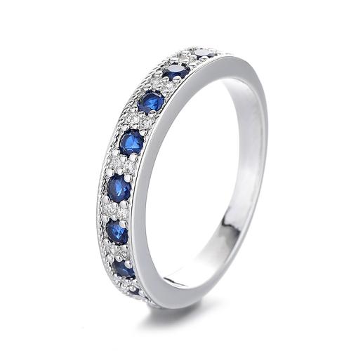 Zircon pavent l'anneau en laiton de doigt, normes différentes pour le choix & pavé de micro zircon & pour femme, width 4mm, Vendu par PC[