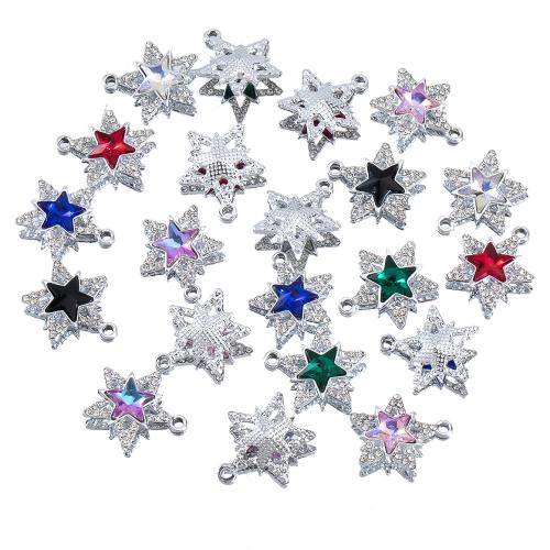 Zinc Alloy Rhinestone Pendants, Star, platinum color plated, DIY & with rhinestone 19mm Approx 2.2mm, Approx 