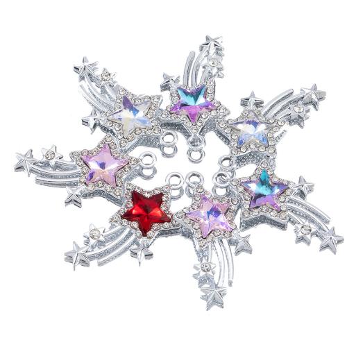 Zinc Alloy Rhinestone Pendants, Star, platinum color plated, DIY & with rhinestone Approx 2.2mm, Approx 