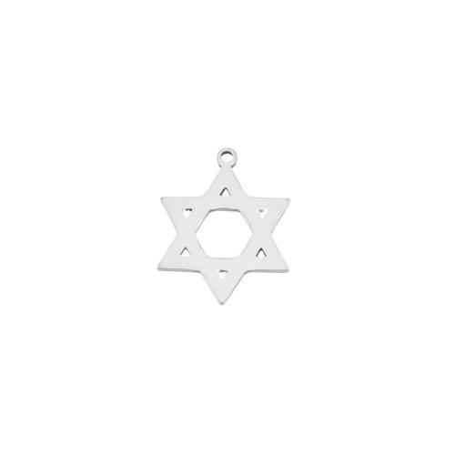 Pendentifs en acier inoxydable, Acier inoxydable 304, Hexagram, DIY, couleur originale, Vendu par PC[