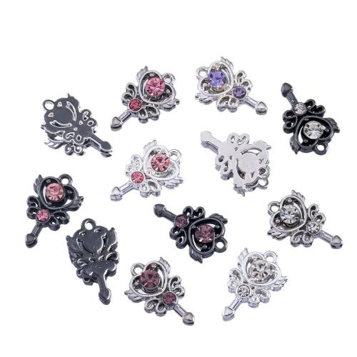 Zinc Alloy Rhinestone Pendants, Magic Wand, plated, DIY & with rhinestone Approx 1.5mm, Approx 