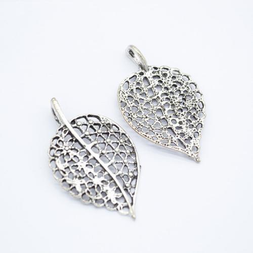 Zinc Alloy Leaf Pendants, plated, DIY 