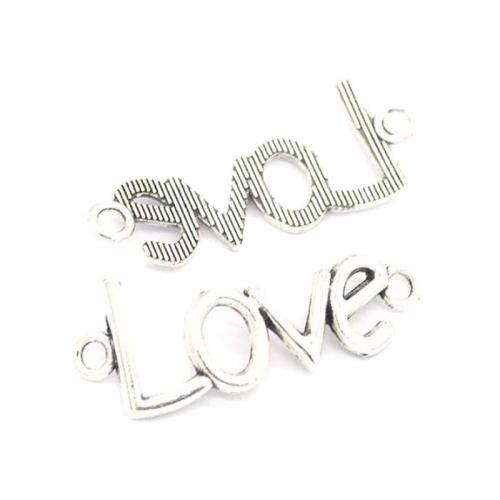 Zinc Alloy Charm Connector, Alphabet Letter, plated, DIY & 1/1 loop 