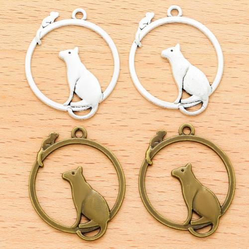 Zinc Alloy Animal Pendants, Cat, plated, DIY 