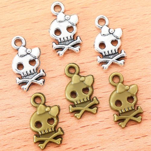 Zinc Alloy Skull Pendants, plated, DIY 