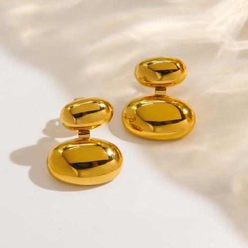 Stainless Steel Drop Earring, 304 Stainless Steel, gold color plated, for woman 