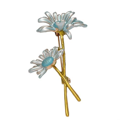 El esmalte Broche, aleación de zinc, Chrysamthemum, chapado, Joyería, más colores para la opción, 34x58mm, Vendido por UD