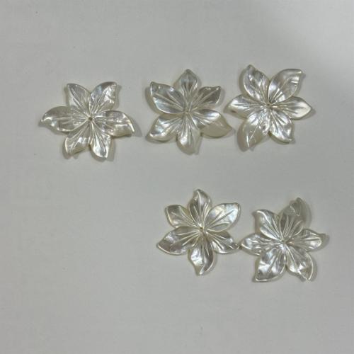 White Lip Shell Beads, Flower, DIY, white [