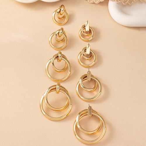 Zinc Alloy Drop Earring, plated, 4 pieces & for woman, gold 