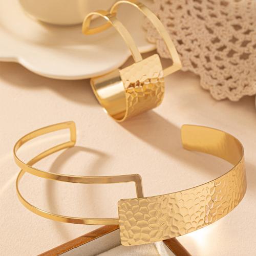 Fashion Zinc Alloy Jewelry Sets, collar & cuff bangle, plated, for woman, gold 