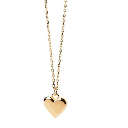 Brass Jewelry Necklace, Heart, plated, for woman Approx 41-50 cm 