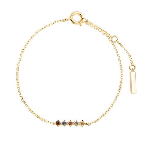 Cúbicos Circonia pulsera Latón de Micro pavimenta, metal, chapado, micro arcilla de zirconia cúbica & para mujer, dorado, longitud:aproximado 15-18 cm, Vendido por UD[