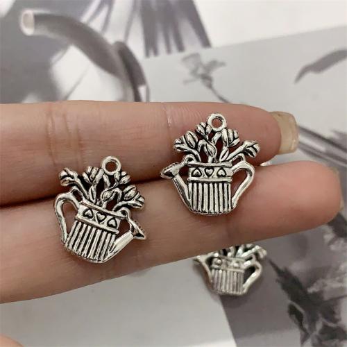 Zinc Alloy Jewelry Pendants, Teapot, antique silver color plated, DIY 