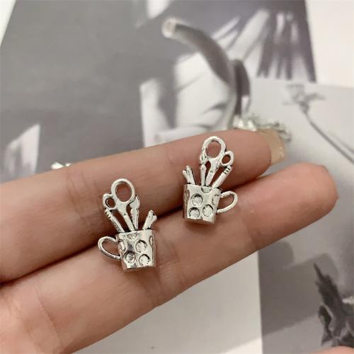 Zinc Alloy Jewelry Pendants, Cup, antique silver color plated, DIY 