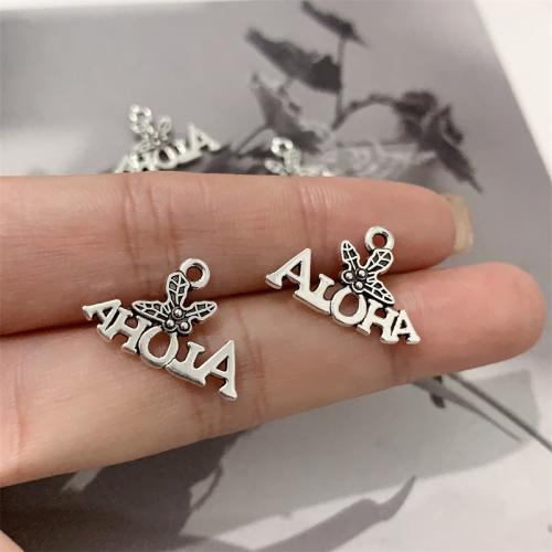 Zinc Alloy Jewelry Pendants, Alphabet Letter, antique silver color plated, DIY 