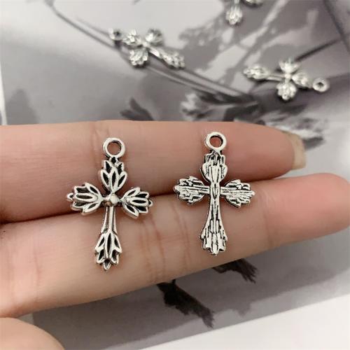 Zinc Alloy Cross Pendants, antique silver color plated, DIY 