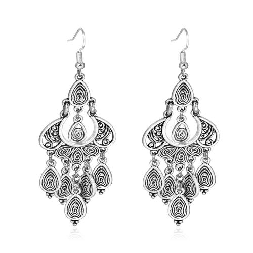 Zinc Alloy Drop Earring, plated, vintage & for woman & hollow 