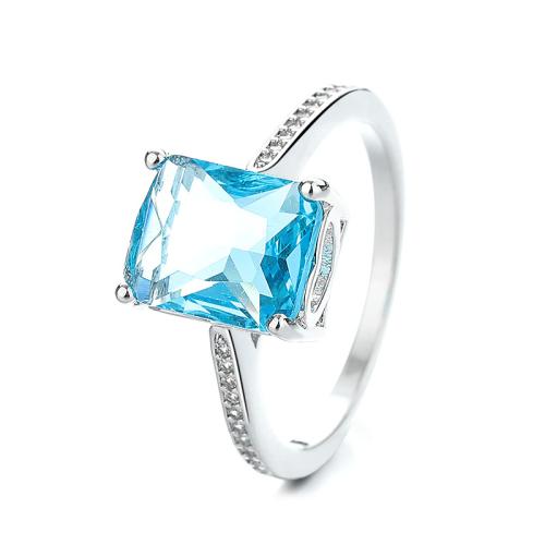 Anneau de cuivre de Zircon, laiton, normes différentes pour le choix & pavé de micro zircon & pour femme, Vendu par PC[