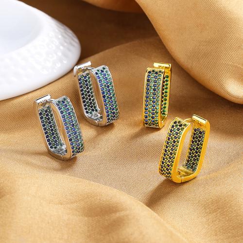 Cubic Zirconia Micro Pave Brass Earring, fashion jewelry & micro pave cubic zirconia & for woman 