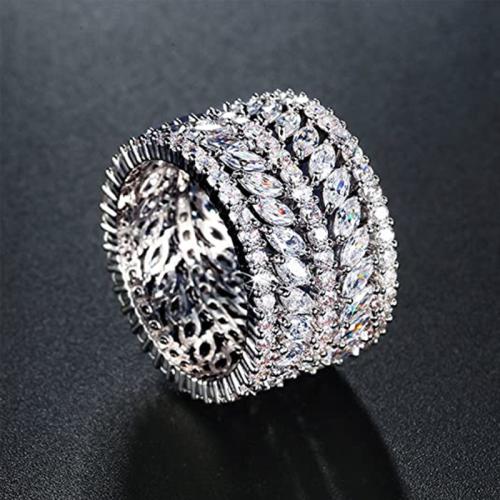 Cubic Zirconia Micro Pave Brass Finger Ring & micro pave cubic zirconia & for woman 