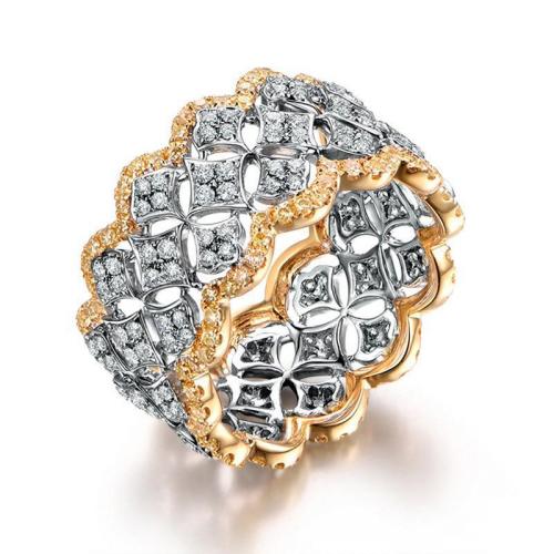 Cubic Zirconia Micro Pave Brass Finger Ring & micro pave cubic zirconia & for woman 