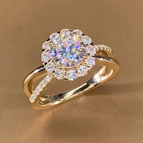 Cubic Zirconia Micro Pave Brass Finger Ring & micro pave cubic zirconia & for woman 