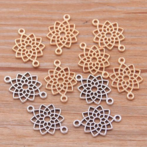 Flower Zinc Alloy Connector, plated, DIY & 1/1 loop & hollow Approx 