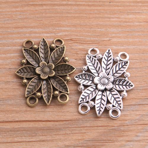 Flower Zinc Alloy Connector, plated, DIY & 2/2 loop Approx 