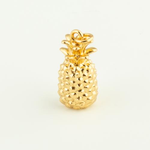 Brass Jewelry Beads, Pineapple, gold color plated, DIY 