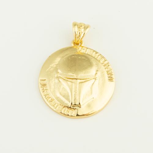 Brass Jewelry Pendants, Round, plated, DIY 