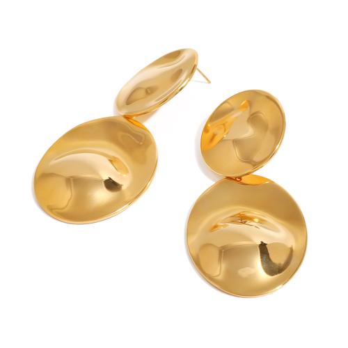 Stainless Steel Drop Earring, 304 Stainless Steel, plated, for woman, gold 