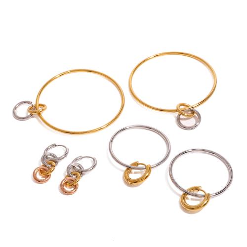 Fashion Stainless Steel Jewelry Sets, 304 Stainless Steel, plated & for woman, gold 