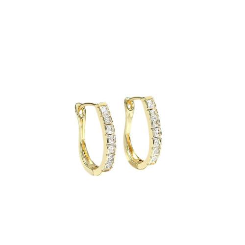 Cubic Zirconia Micro Pave Brass Earring, plated, micro pave cubic zirconia & for woman 