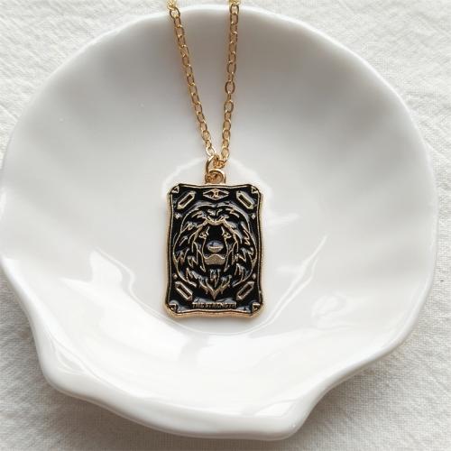 Zinc Alloy Necklace, plated & for woman, golden 