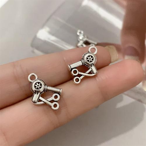 Zinc Alloy Jewelry Pendants, Hair Drier, antique silver color plated, DIY 