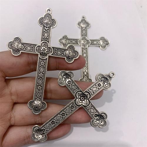 Zinc Alloy Cross Pendants, antique silver color plated, DIY 