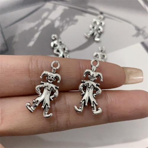 Zinc Alloy Jewelry Pendants, clown, antique silver color plated, DIY 