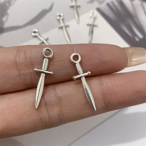 Zinc Alloy Jewelry Pendants, Knife, antique silver color plated, DIY 