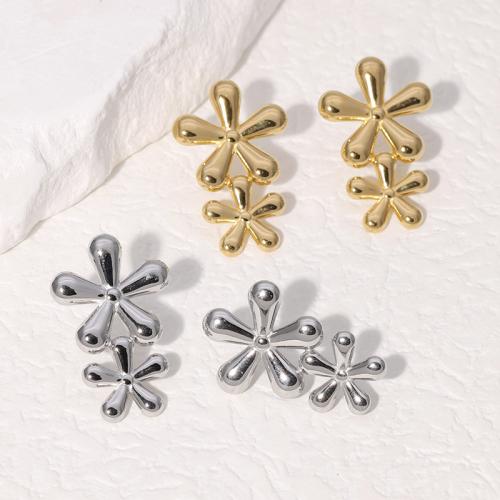 Stainless Steel Stud Earring, 304 Stainless Steel, Flower, fashion jewelry & for woman 27mm 