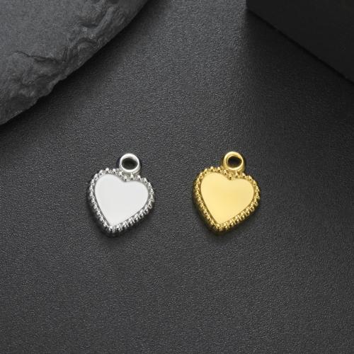 pendentifs de cœur en inox , Acier inoxydable 304, coeur, DIY, plus de couleurs à choisir Vendu par PC[