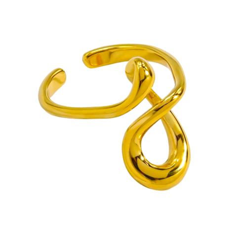 Anillos de Acero Inoxidable, acero inoxidable 304, Recubrimiento iónico al vacío, Ajustable & Joyería & para mujer, dorado, Vendido por UD[