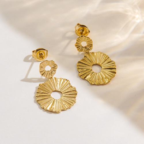 Stainless Steel Drop Earring, 304 Stainless Steel, Vacuum Ion Plating, fashion jewelry & for woman, golden 