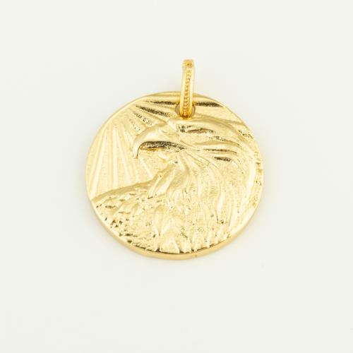 Brass Jewelry Pendants, Round, plated, DIY 