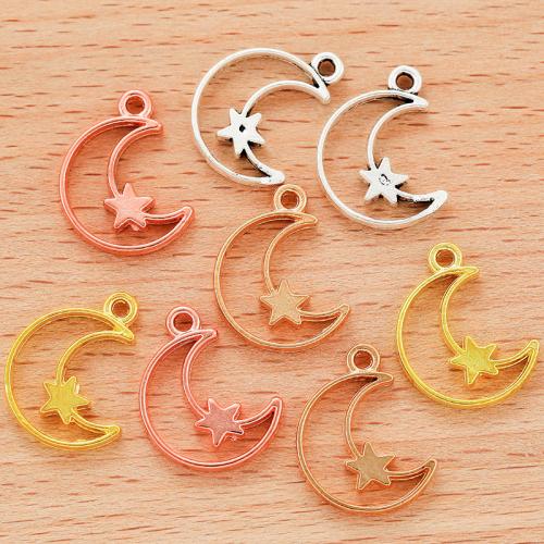 Zinc Alloy Jewelry Pendants, Moon and Star, plated, DIY 