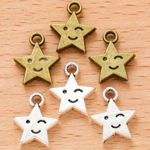 Zinc Alloy Star Pendant, plated, DIY 