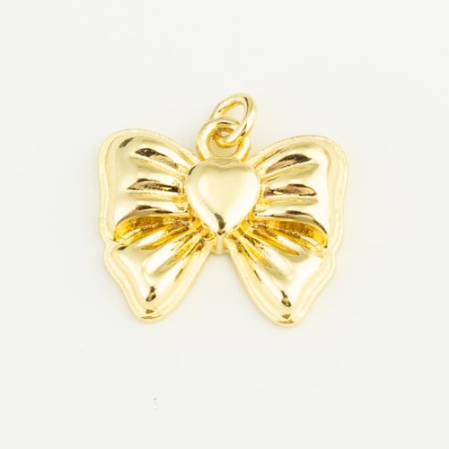 Brass Jewelry Pendants, Bowknot, gold color plated, DIY 