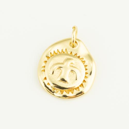 Brass Jewelry Pendants, Slightly Round, gold color plated, DIY 