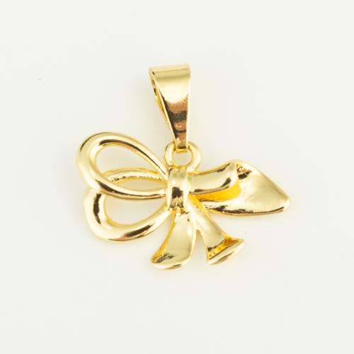 Brass Jewelry Pendants, Bowknot, gold color plated, DIY 