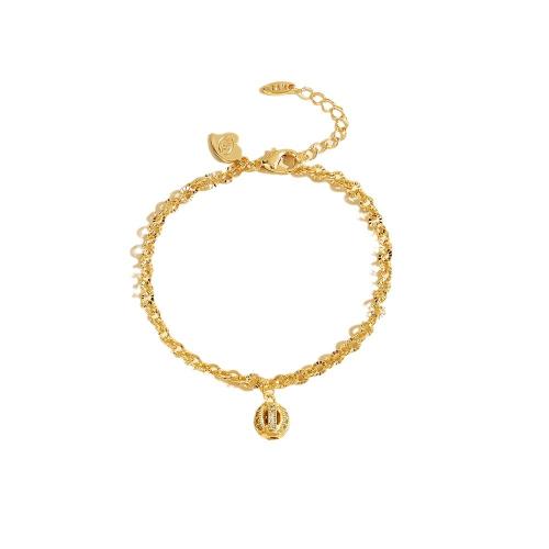 Cúbicos Circonia pulsera Latón de Micro pavimenta, metal, chapado, micro arcilla de zirconia cúbica & para mujer, dorado, Vendido por UD[